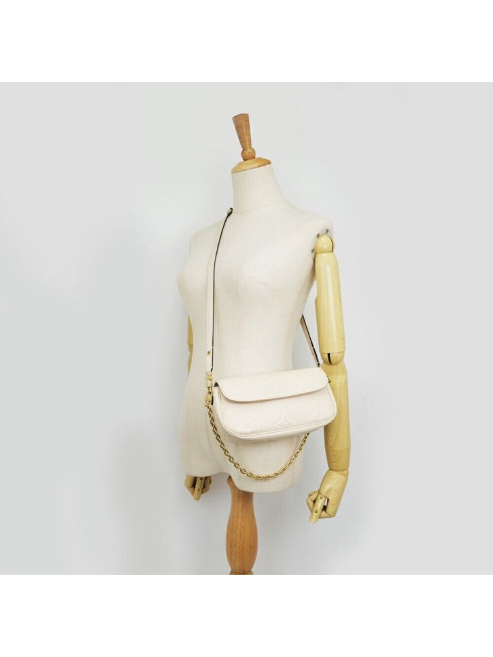 Louis Vuitton Monogram Empreinte Wallet on Chain Ivory Cream 3way Shoulder - Picture 10 of 10